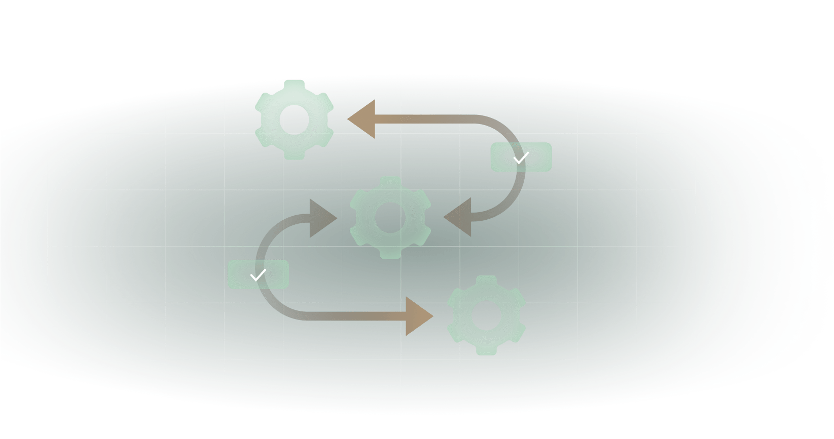 Zahnräder- und Pfeilsymbol zur Prozessoptimierung