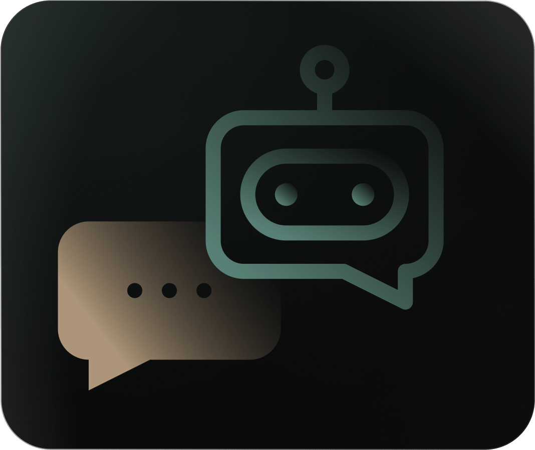 KI-Chatbot-Symbol mit Sprechblase für Bankautomatisierung