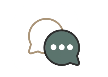 Sprechblasensymbol für personalisierte Unterstützung und Beratung